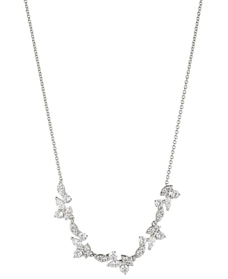 Eliot Danori Silver-Tone Crystal Frontal Necklace, 16" + 2" extender, Created for Macy's