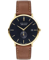 Movado Men's Heritage Tan Genuine Leather Strap Watch 40mm