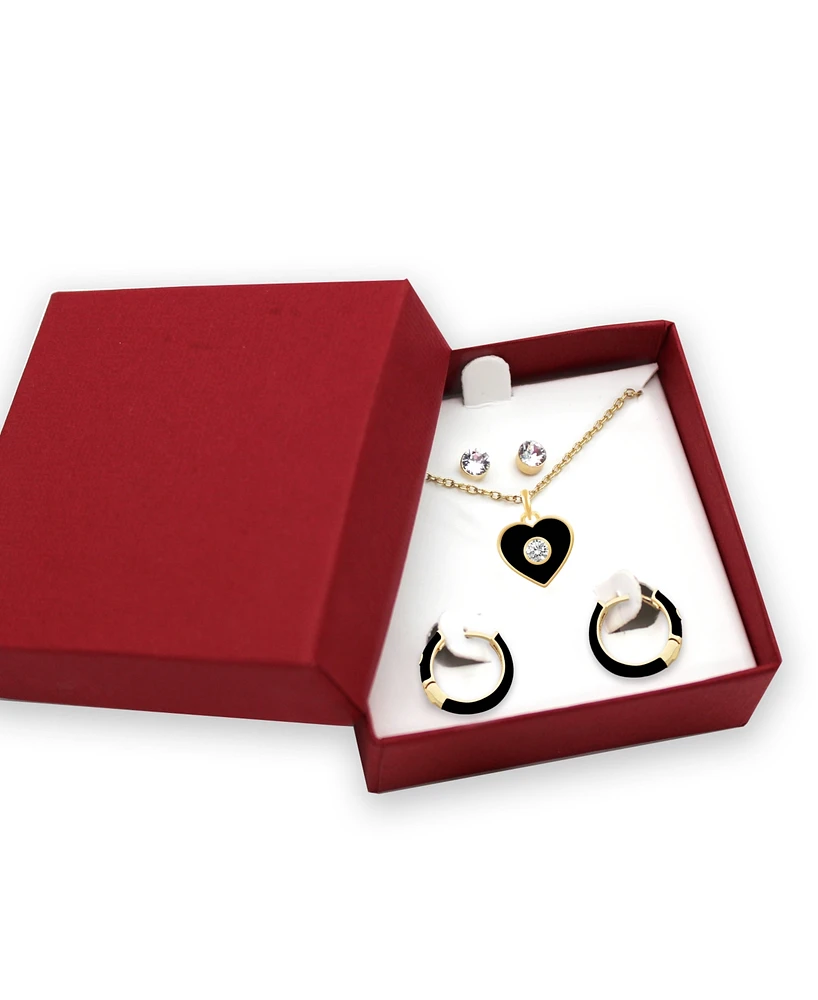 Crystal Enamel Necklace and Earring Set