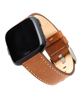WITHit Brown Leather Band designed for Fitbit Versa, Versa 2 and Versa Lite