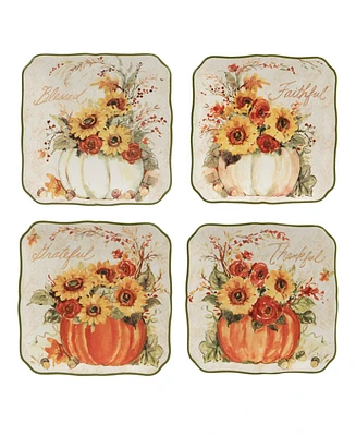 Harvest Morning Canape Plates Set, 4 Pieces