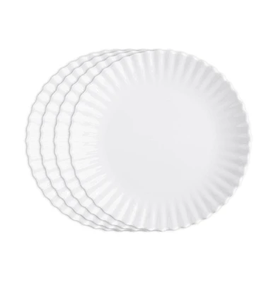 Q Squared Melamine Patio Luxe Lightweight 11" Dinner Plates, Set of 4