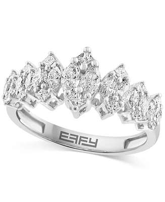 Effy Diamond Princess & Marquise Cluster Ring (7/8 ct. t.w.) in 14k White Gold