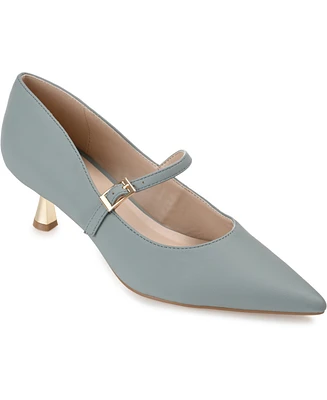 Journee Collection Women's Manza Pointed Toe Mary Jane Kitten Heel Pumps