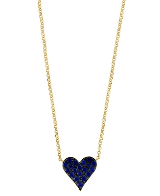 Effy Ruby Pave Heart 18" Pendant Necklace (3/8 ct. t.w.) in 14k Rose Gold (Also available in Sapphire)