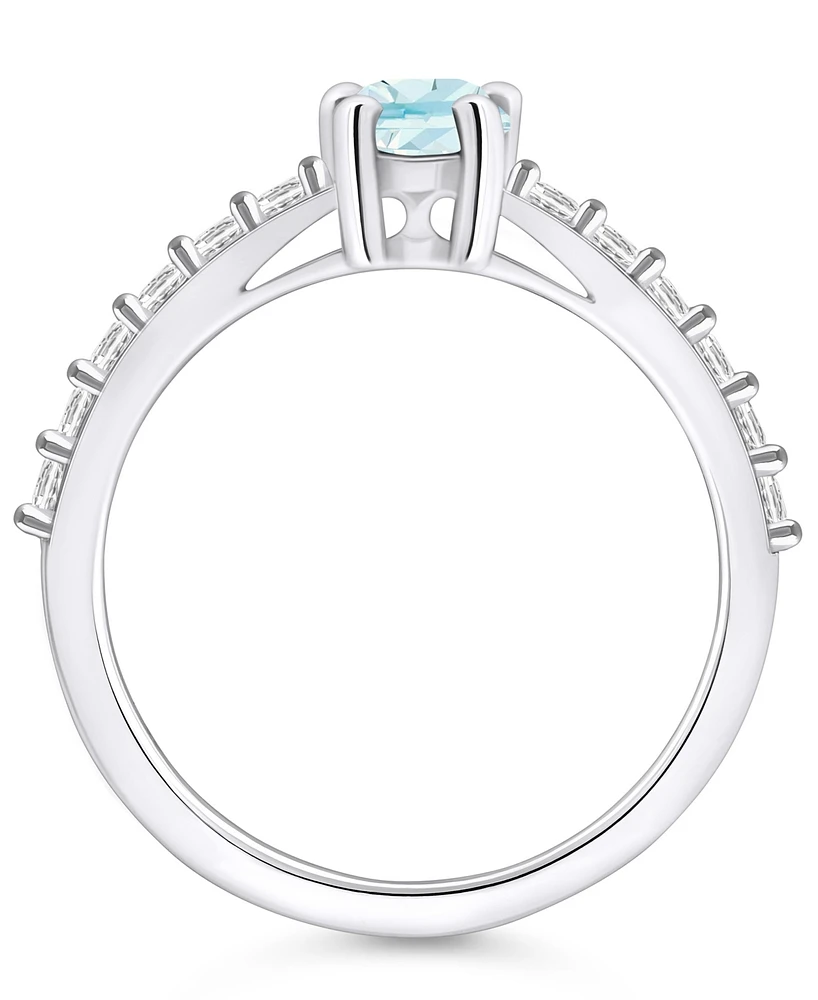 Macy's Aquamarine (3/4 Ct. T.w.) and Diamond (1/3 Ring 14K Gold