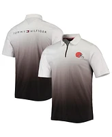 Men's Tommy Hilfiger White, Brown Cleveland Browns Rory Quarter-Zip Polo Shirt