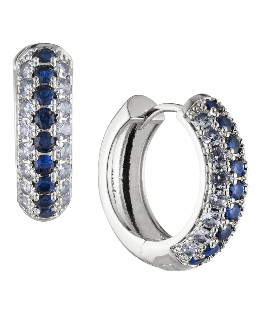 Bonheur Jewelry Addison Blue Crystal Mini Hoop Earrings