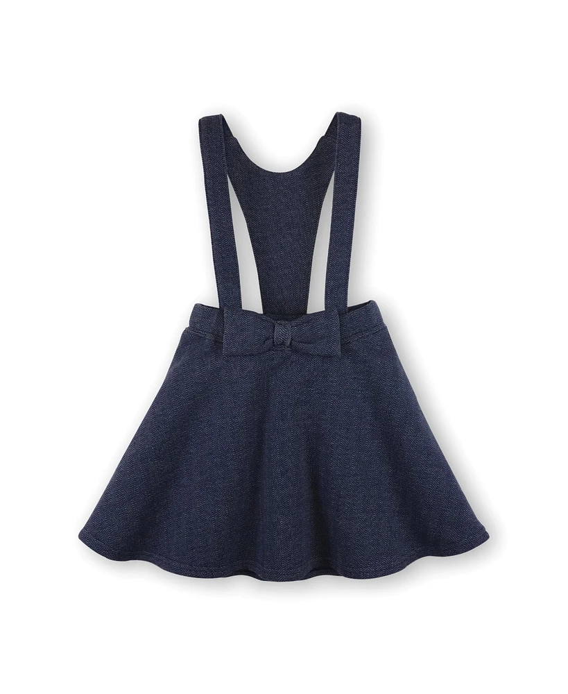 Hope & Henry Baby Girls Fleece Bow Front Suspender Skirt