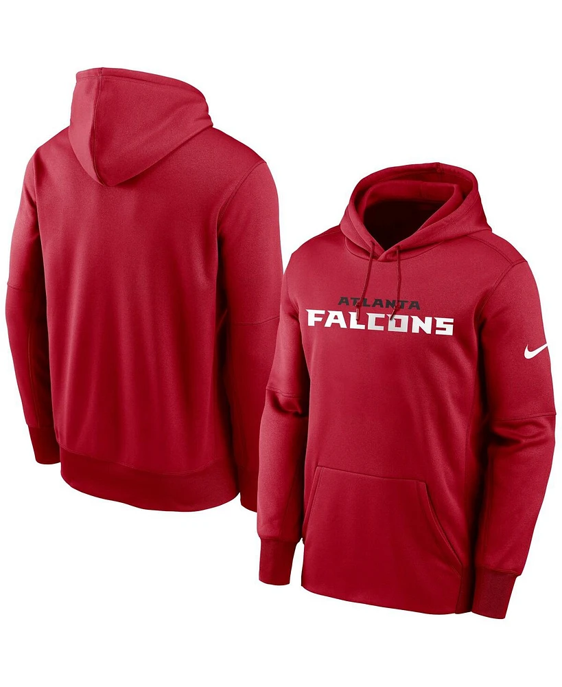 Men's Nike Red Atlanta Falcons Fan Gear Wordmark Performance Pullover Hoodie
