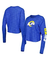 Women's New Era Royal Los Angeles Rams Crop Long Sleeve T-shirt