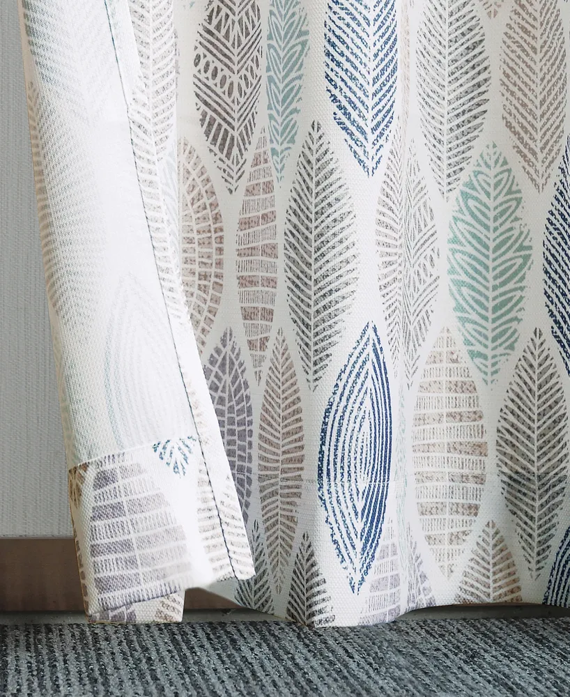 Mikko Leaf Print Semi-Sheer Grommet Curtain Panel