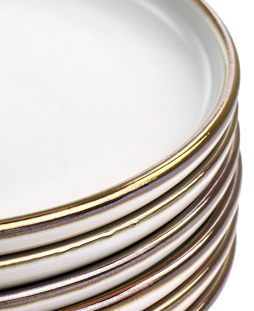 Elama Alejandro Gold-Tone Salad Plates, Set of 6