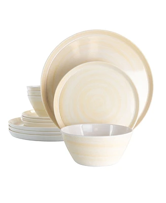 Elama Cold Cream Melamine 12 Pc. Dinnerware Set, Service for 4
