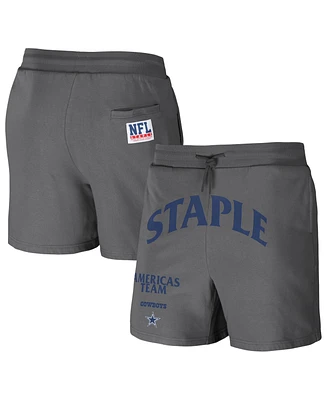 Men's Nfl X Staple Gray Dallas Cowboys New Age Throwback Vintage-Like Wash Fleece Short
