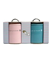 I Love You So Much" Dog Treat Canister Gift Set – Airtight & Stylish Storage, Durable, Non-Toxic Material (Pink and Blue)