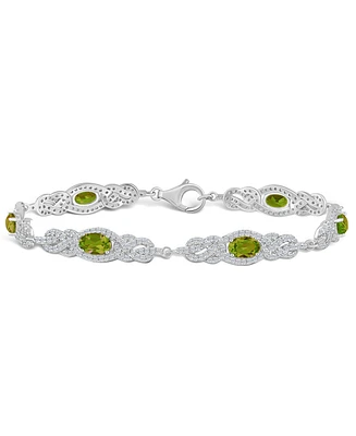 Macy's Peridot (3 1/3 ct. t.w.) and Topaz (2 1/10 ct. t.w.) Bracelet in Sterling Silver