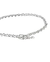 Calvin Klein Women's Silver-Tone Chain Belt with Hanging Logo Charm