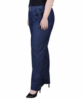 Ny Collection Plus Size Pull On Chambray Belted Pants