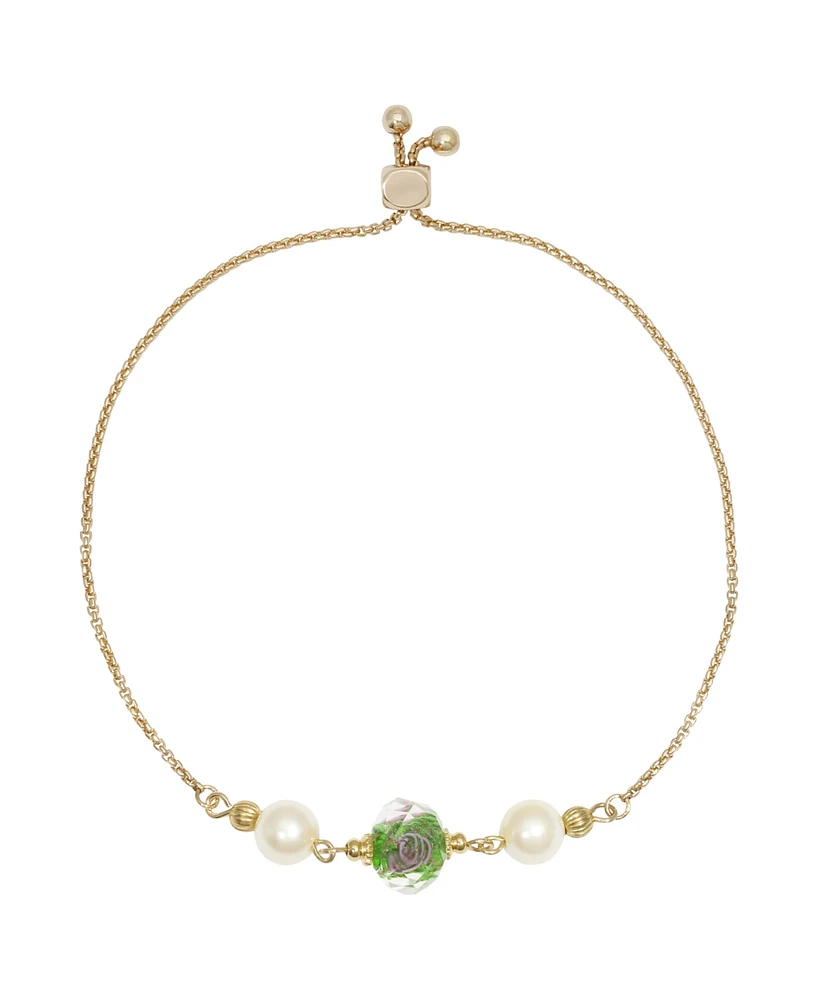 2028 Crystal and Imitation Pearl Bracelet