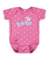 Infant Boys and Girls Soft As A Grape Pink, Purple Cleveland Guardians 3-Pack Rookie Bodysuit Set