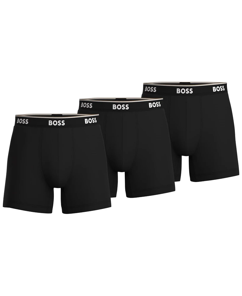 Boss by Hugo Men's 3-Pack Solid Boxer Briefs