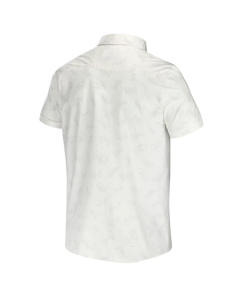 Men's Nfl x Darius Rucker Collection by Fanatics White Pittsburgh Steelers Woven Button-Up T-shirt