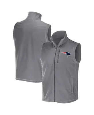 Men's Nfl x Darius Rucker Collection by Fanatics Gray New England Patriots Polar Fleece Full-Zip Vest