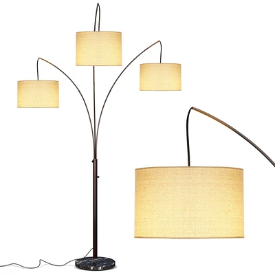 Trilage 84" Led Contemporary Arc Floor Lamp with Marble Base, Bulbs Included