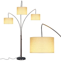 Trilage 84" Led Contemporary Arc Floor Lamp with Marble Base, Bulbs Included