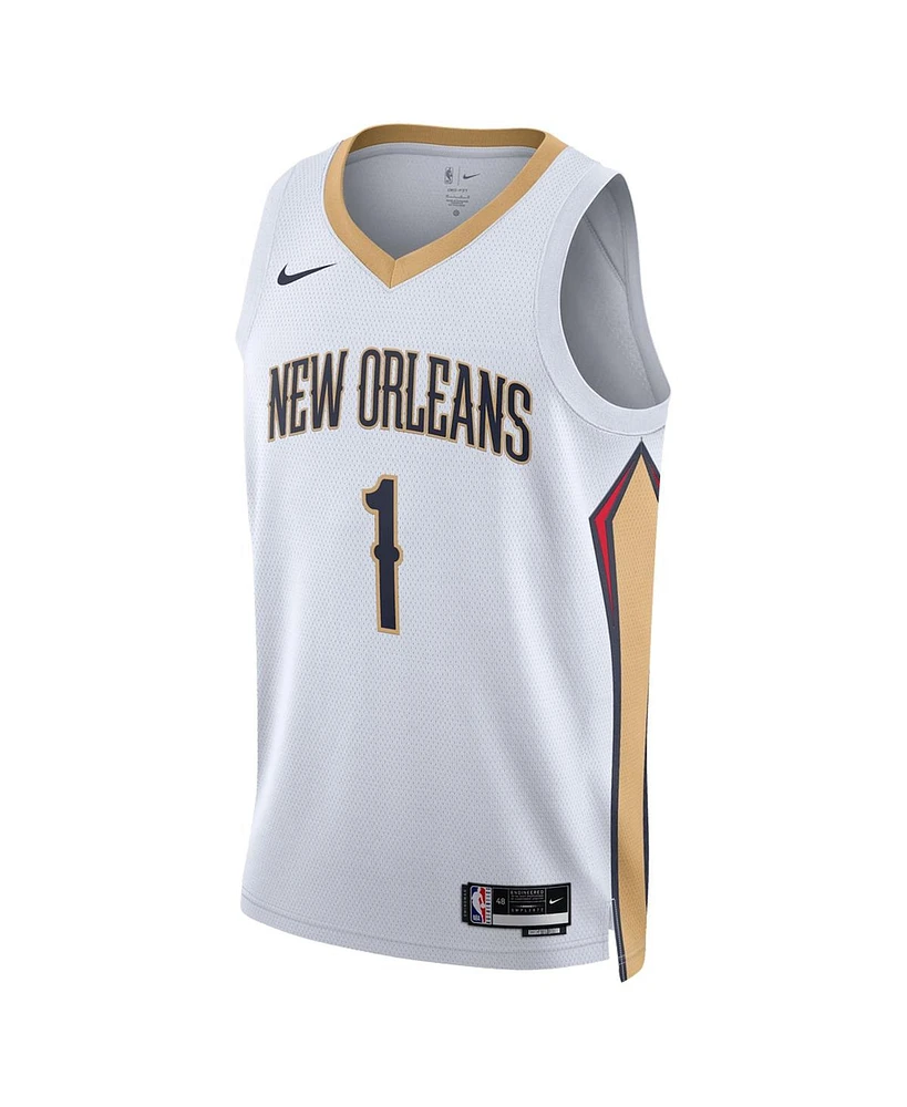 Men's Nike Zion Williamson White New Orleans Pelicans Swingman Jersey - Association Edition
