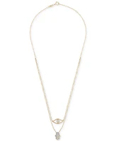 Wrapped Diamond Evil Eye & Hamsa Hand Layered Pendant Necklace (1/6 ct. t.w.) in 10k Gold, 17" + 1" extender, Created for Macy's