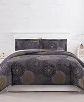 Southshore Fine Linens Midnight Floral 3-Pc. Comforter Set
