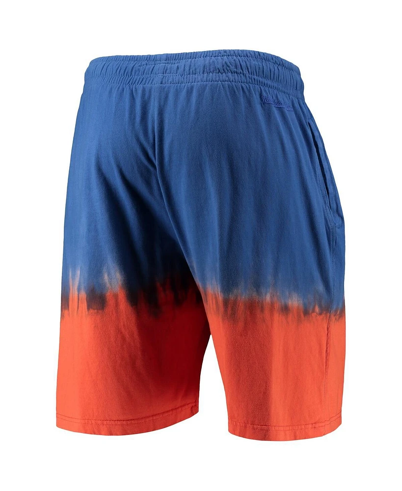 Men's Mitchell & Ness Blue and Orange New York Knicks Hardwood Classic Authentic Shorts