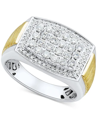 Grown With Love Men's Lab Diamond Cluster Ring (1 ct. t.w.) 10k Two-Tone Gold