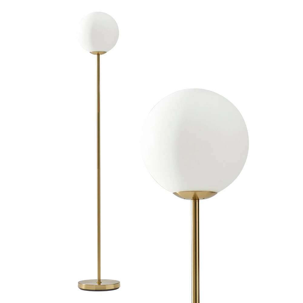 Luna Sophisticated Led Standing Floor Lamp with Frosted Glass Globe (65")