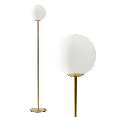 Luna Sophisticated Led Standing Floor Lamp with Frosted Glass Globe (65")