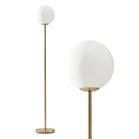 Luna Sophisticated Led Standing Floor Lamp with Frosted Glass Globe (65")