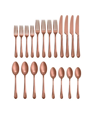 Hampton Forge Mirabella Satin Copper Titanium 18/0 Stainless Steel 20 Piece Set, Service for 4