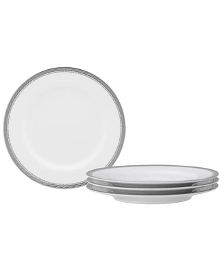 Noritake Whiteridge Platinum Set Of 4 Bread Butter/Appetizer Plates, 6-1/2"