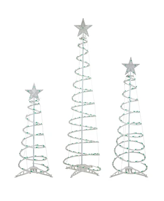 Northlight 3' 4' and 6' Lighted Spiral Christmas Trees, Set of 3