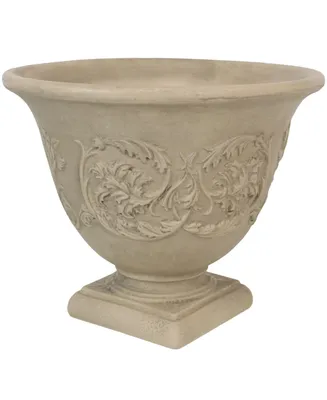 Indoor/Outdoor Patio, Garden, or Porch Weather-Resistant Double-Walled Darcy Flower Pot Planter - 16" - Beige