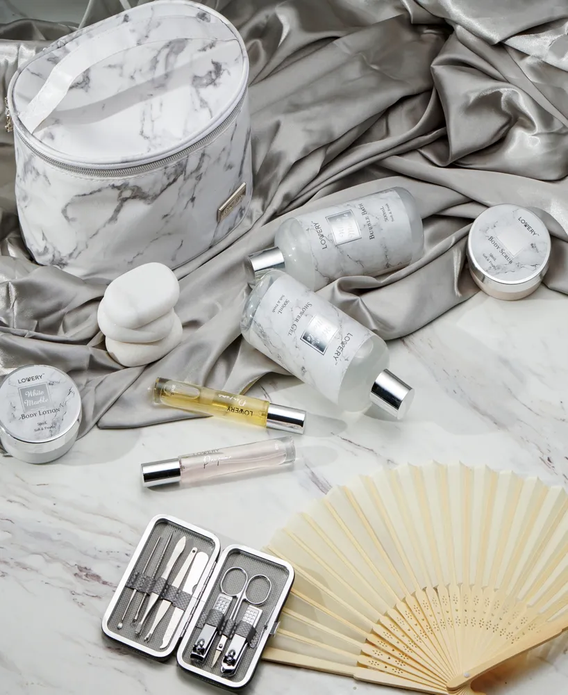 Lovery 19-Pc. White Marble Luxe Home Spa Gift Set