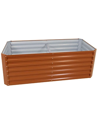 Outdoor Vegetable or Flower Galvalume Steel Raised Garden Bed for Backyard or Garden - Rectangle - 71"