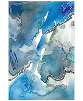 Empire Art Direct 'Subtle Blues I' Frameless Free Floating Tempered Glass Panel Graphic Wall Art, 32" x 48"