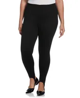 Ella Rafaella Plus Ponte Knit Pull-On Stirrup Leggings