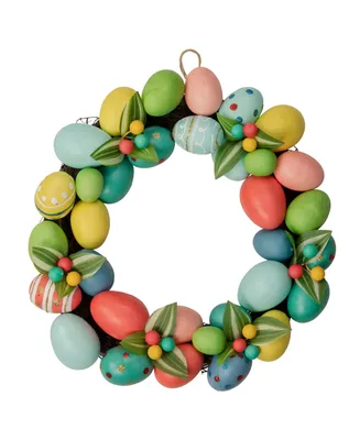 Colorful Easter Egg Wreath Unlit, 14"