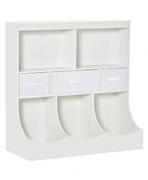 Homcom Toy Chest Kids Cabinet Freesding Storage Organizer w/ Drawer, Shelves