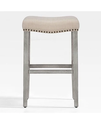 WestinTrends 29" Upholstered Backless Saddle Seat Bar Stool