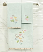 Linum Home Turkish Cotton Mariposa Embellished 2-Pc. Fingertip Towel Set